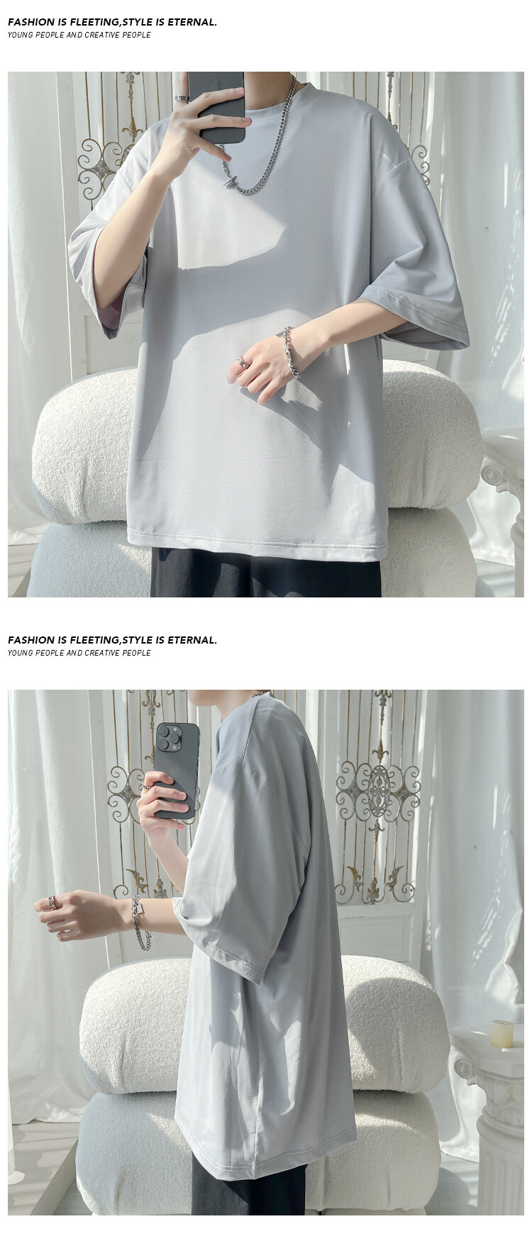 American Style Men’s Casual T-shirt Versatile Loose Quick Dry_voghion.com