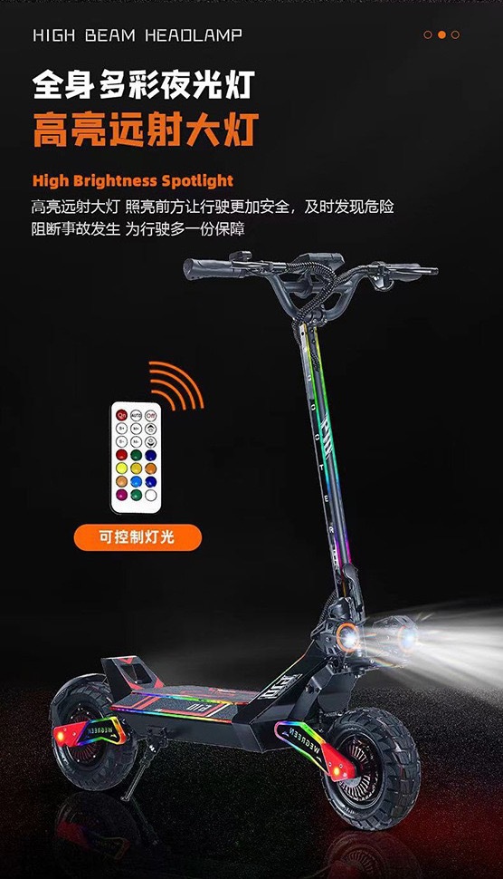 Retuol Dual Drive Folding Off-Road Electric Scooter 10inch High Power One Piece Dropshipping Dual Drive Off-Road