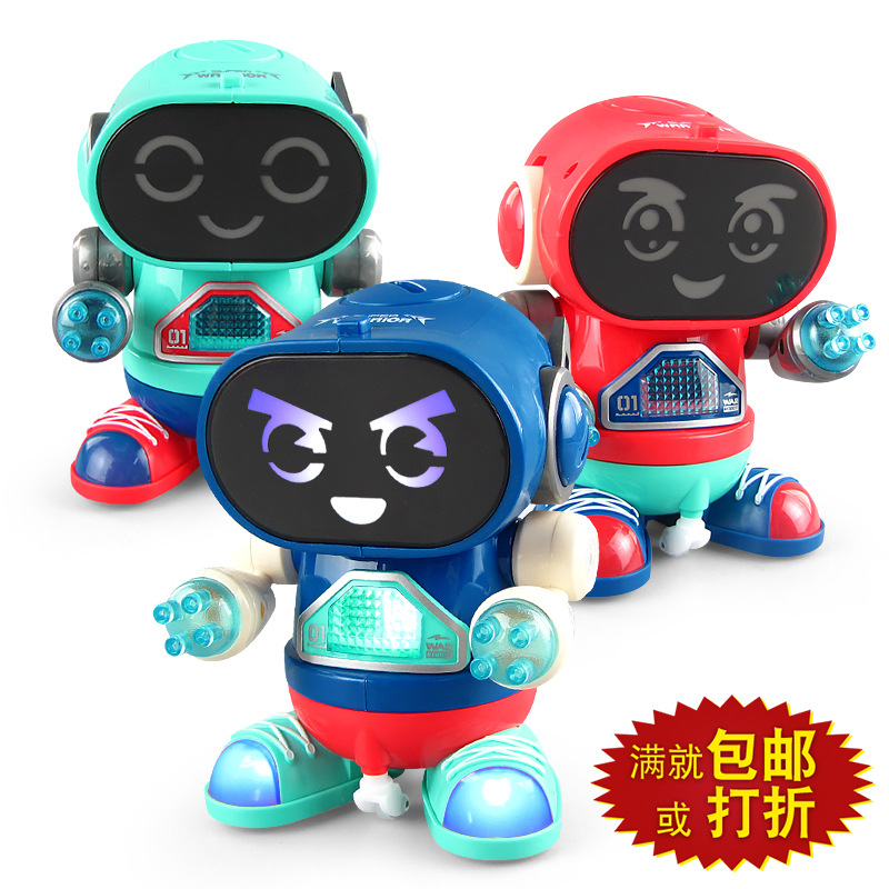 Robot de rock eléctrico transfronterizo música Luz automática para caminar swing robot de baile juguete para niños