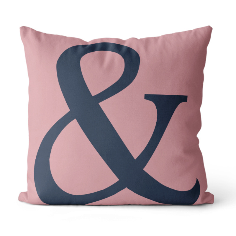 Almohada de estilo Ins simple Almohada de cabecera de viento europea y americana Impresión de sofá Funda de almohada geométrica Cojín de oficina Almohada de cintura
