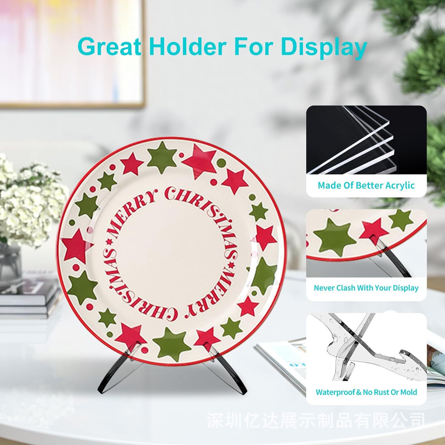 透明板展示画架桌面支架相框食谱支架用于家庭办公室厨房学校艺术