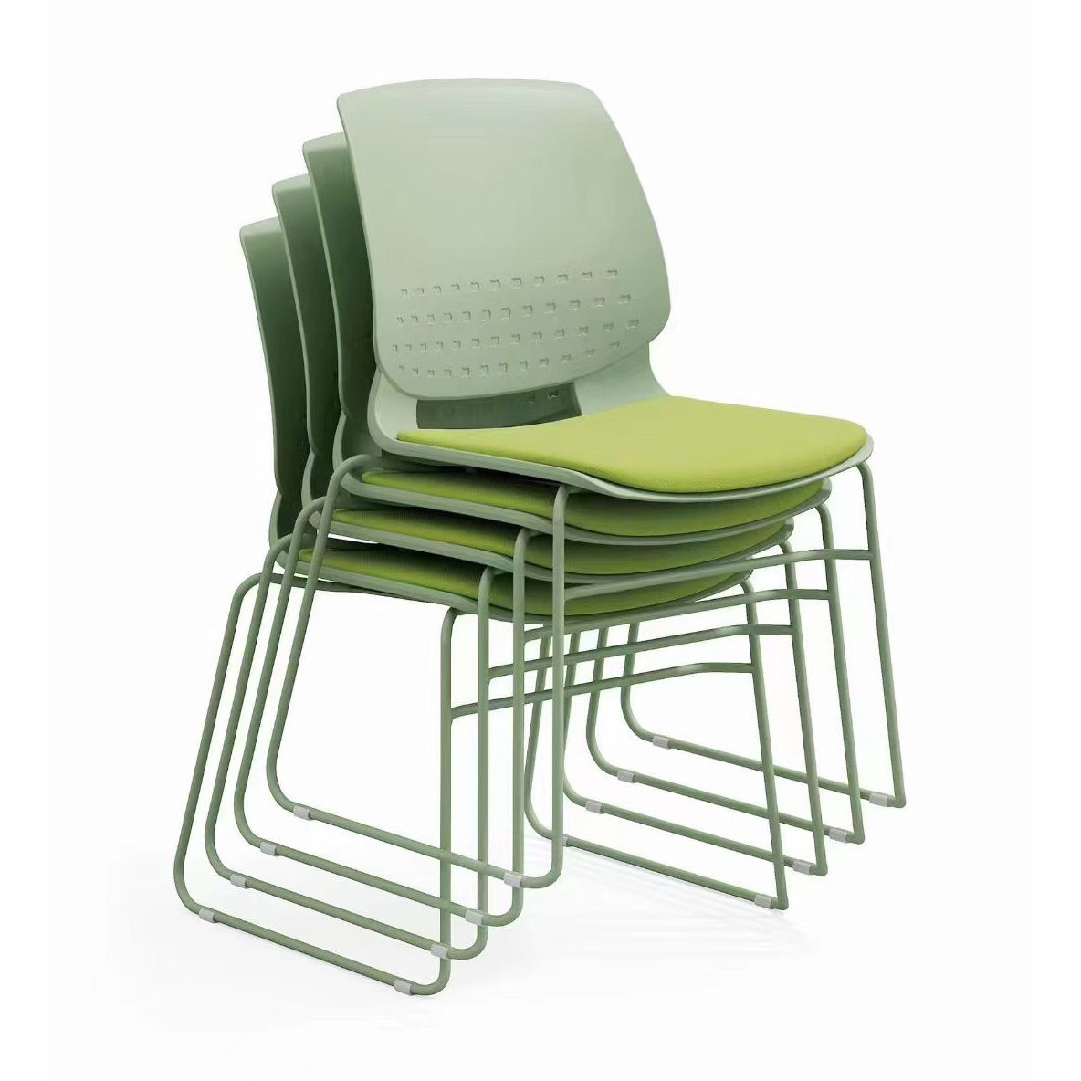Silla de entrenamiento Silla de recepción apilable en forma de arco pie Silla de comedor respaldo ergonómico silla de oficina entrenamiento Silla de aula image 4