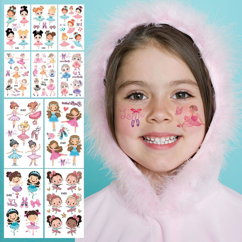 Cross-border waterproof sweat tattoo children's cartoon fairy tale party ballet princess stickers suit mermaid tattoo stickers Cross-border waterproof sweat tattoo children's cartoon fairy tale party ballet princess stickers suit mermaid tattoo stickers