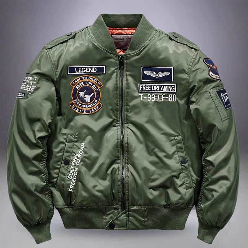 Chaqueta de vuelo de marca de moda masculina retro bordado chaqueta de béisbol pareja primavera y otoño abrigo casual suelto