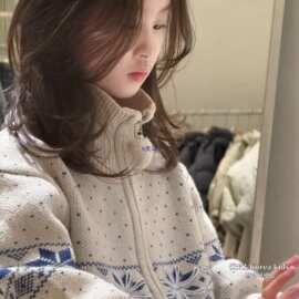 波拉韩国童装女童针织开衫2025新款洋气儿童秋装毛衣男童外套