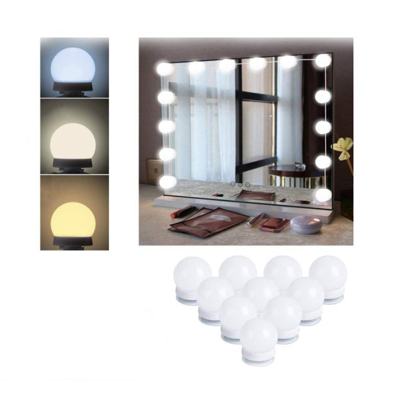 Cross-Border Mirror Headlight Led Makeup Light Rotating Cable Dimming Color Makeup Mirror Fill Light Dressing Table 10 Bulbs