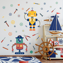 zsz1736新款机器人螺丝刀墙贴儿童房客厅卧室创意简约装饰墙贴画