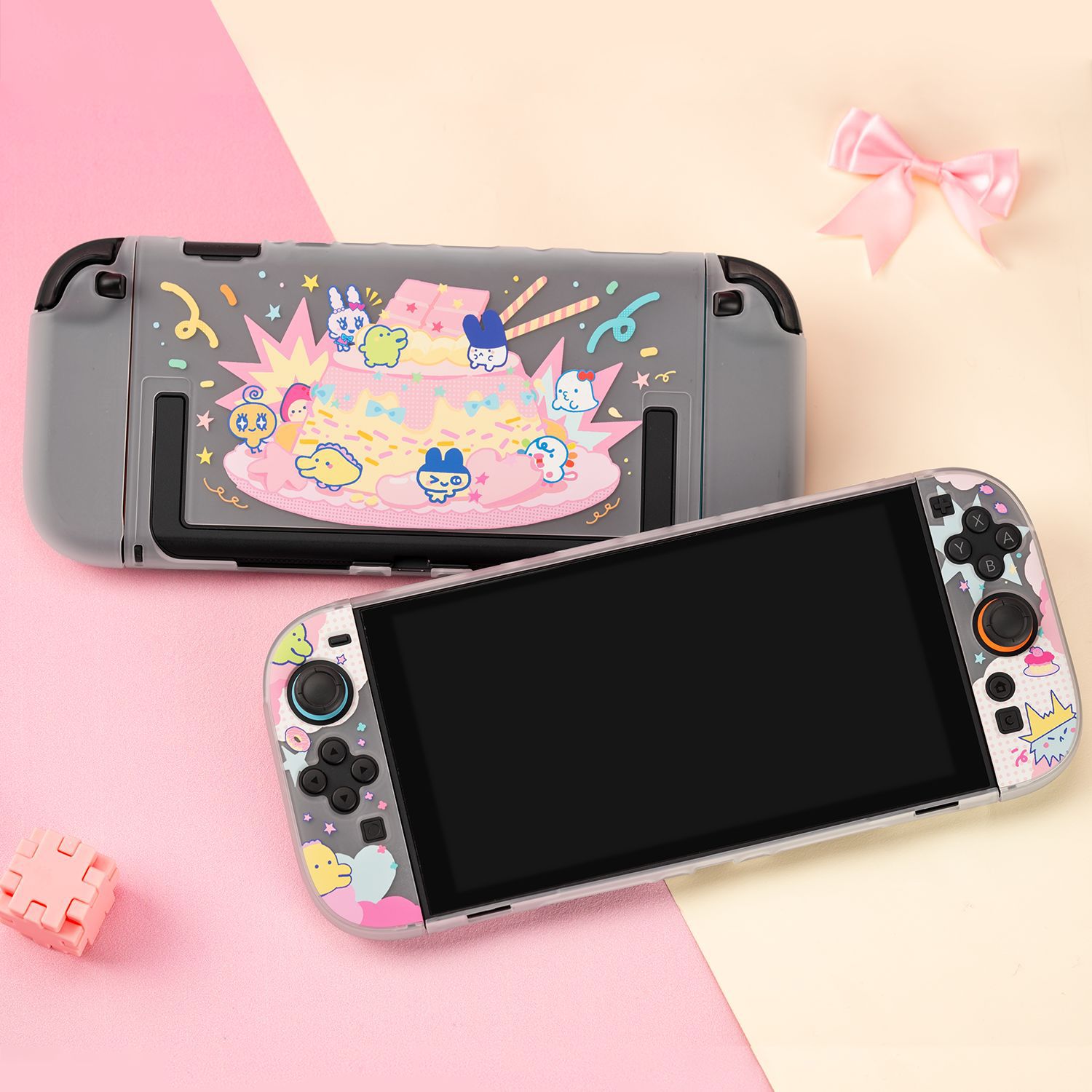 Nintendo Switch2 Protective Case Ns2 Game Console Split Protective Cover Tamagotchi Small Cake Accessories