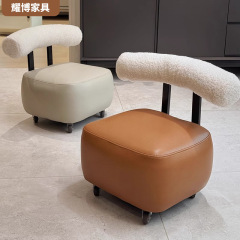 プーリーローチェア、家庭用ローチェア、リビングルーム背もたれスツール、ユニバーサルホイール、インターネットセレブ、シンプルなレジャーソファスツール、可動式