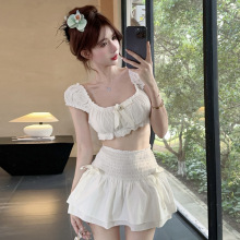 7016欧美东南亚外贸批发2025女装气质短款上衣褶皱百搭半身裙套装