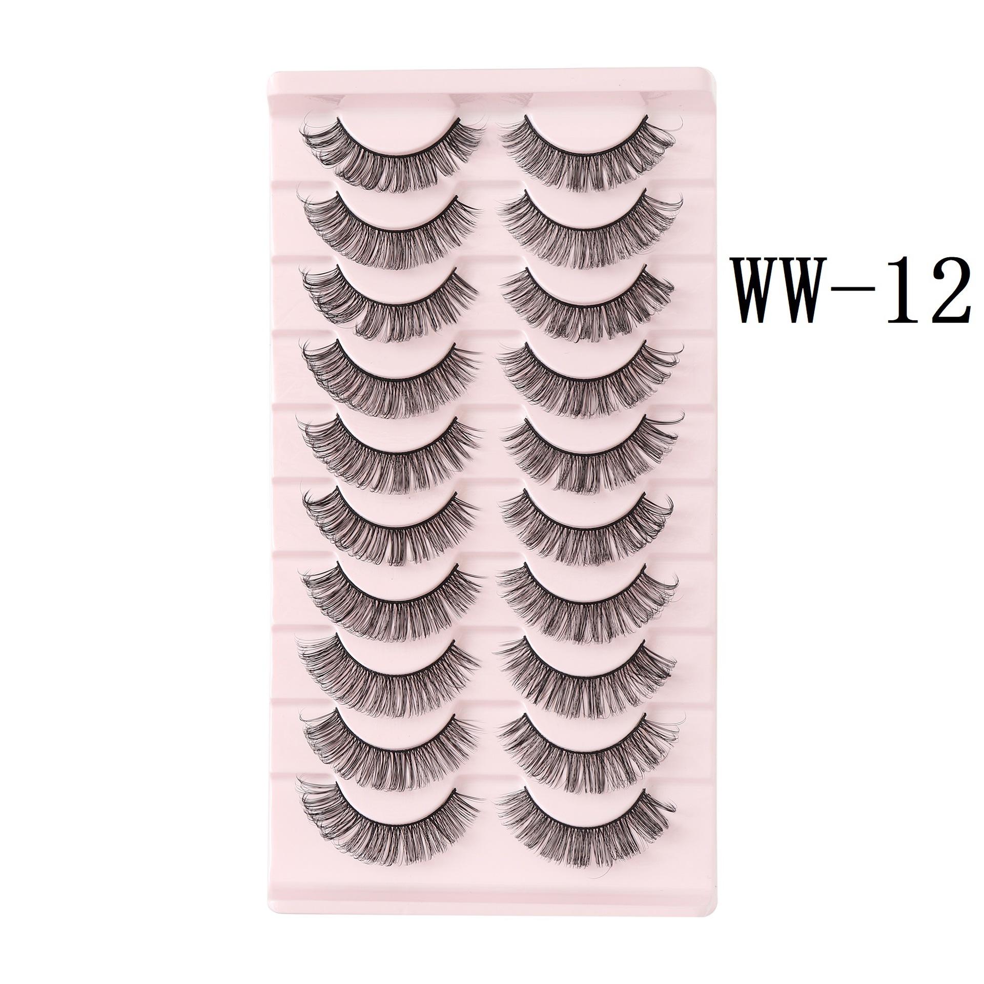 Nuevo ruso pestañas falsas DD curvadas gruesas pestañas europeas y americanas diez pares de pestañas naturales del encanto de la fibra química