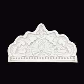 DIY翻糖蛋糕欧式复古皇冠头饰硅胶模具 滴胶黏土软陶泥摆台手作