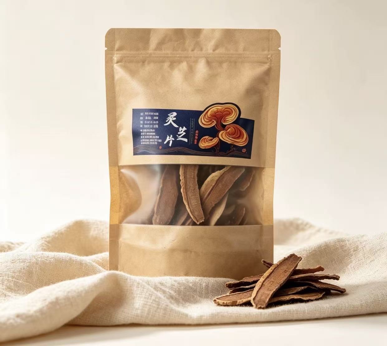 Dried Reishi Mushroom Slices Ling Zhi 50g Ganoderma Lucidum for Tea and Soup specifications