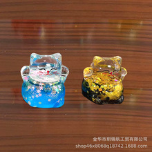 爆款流沙招财猫 爆闪kiki塔塔招财猫摆件入油 盲盒盲袋小礼品批发