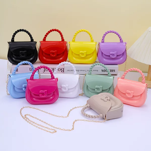 2026 Fashion New Hot-Selling J Letter Jelly Bag Handbag Shoulder Crossbody Small Bag Mini Children's Bag Coin Purse
