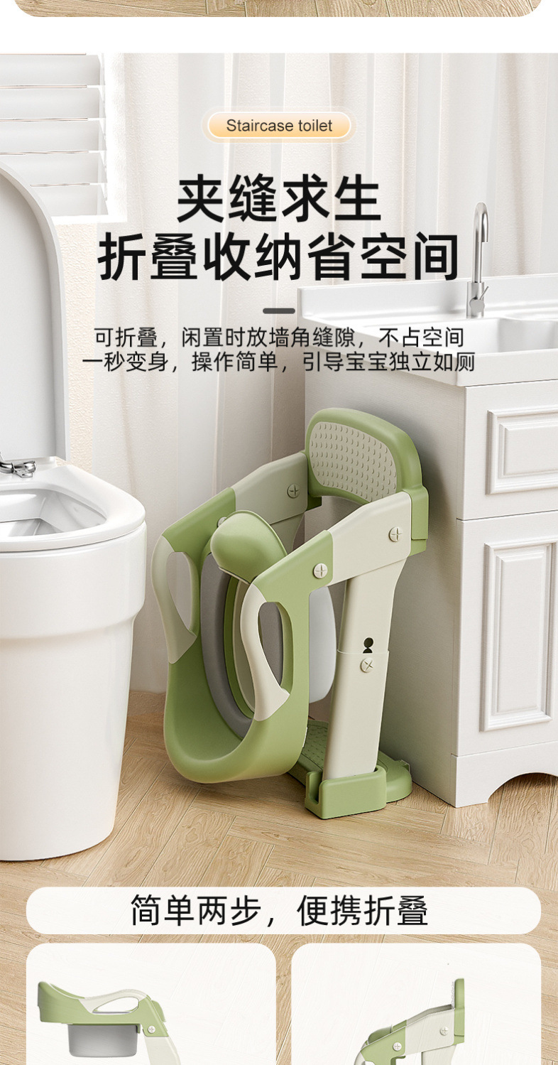 Children's step toilet, folding toilet for 3-6 years old, squat toilet, children's urine bucket, enlarged household toilet stool for children, wholesale undefined
