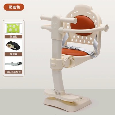 Electric Vehicle Child Seat, Electric car child seat - milk-coffee-color-one-click-folding-waist-safety-belt-free-anti-collision-pad