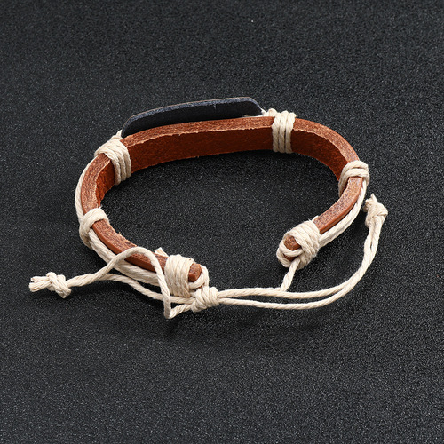 Vintage Bestselling Leather Bracelet Genuine Leather Bracelet Unisex Jewelry Ethnic Style Engraved Peace Symbol Bracelet Wholesale