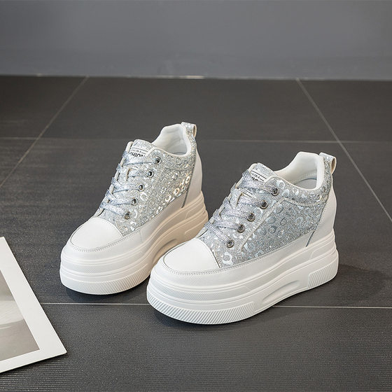 Sneakers Women's 2023 New Genuine Leather Shoes All-match Platform Shoes with High Height Women's Shoes Sports Summer White Shoes