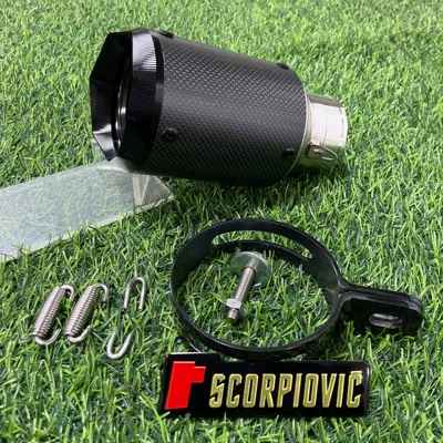 Motorcycle exhaust pipe: Motorcycle exhaust pipe AR - ar-carbon-fiber-tip-60mm-carbon-fiber-clamp