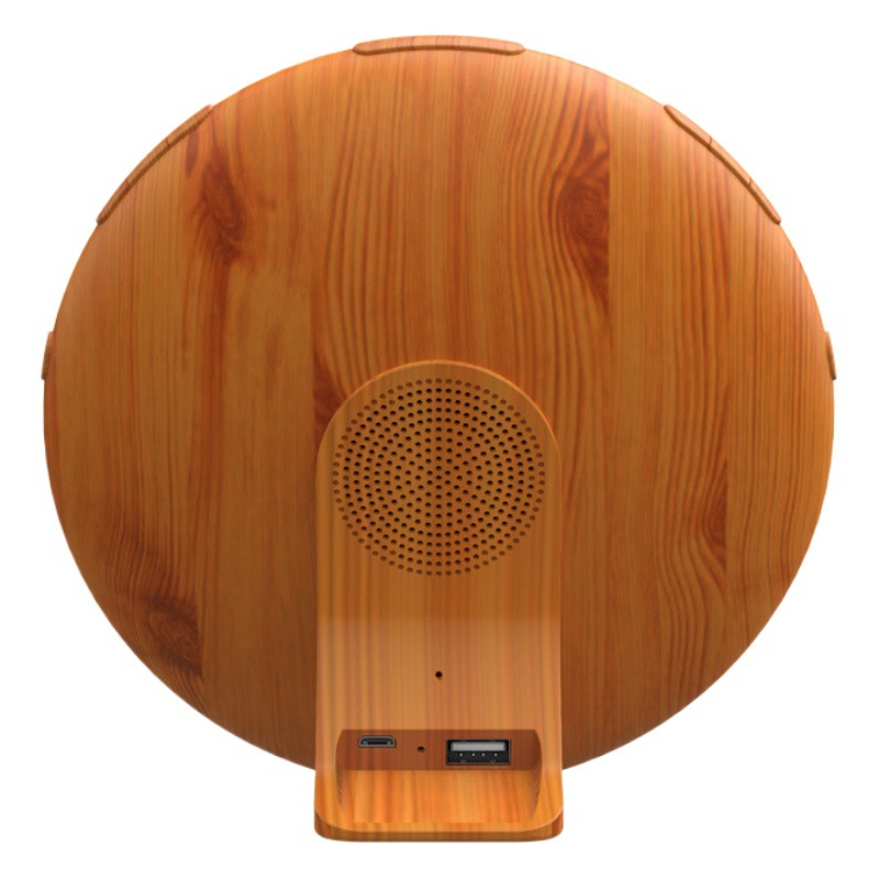 国境を越えた木目日の出覚醒灯目覚まし時計は日没に伴うカラフルな雰囲気音楽灯led時計灯を模擬している