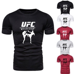 Men's UFC Fighting T-shirt Summer New Men's Short Sleeve Round Neck T-shirt European and American Style Foreign Trade Men's T-shirt
