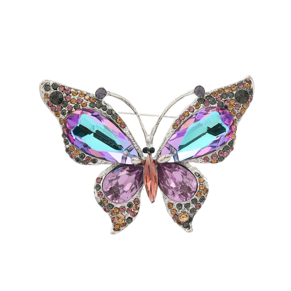 Broche Mariposa Aurora con Cristales — Accesorio para Blazer o Abrigo