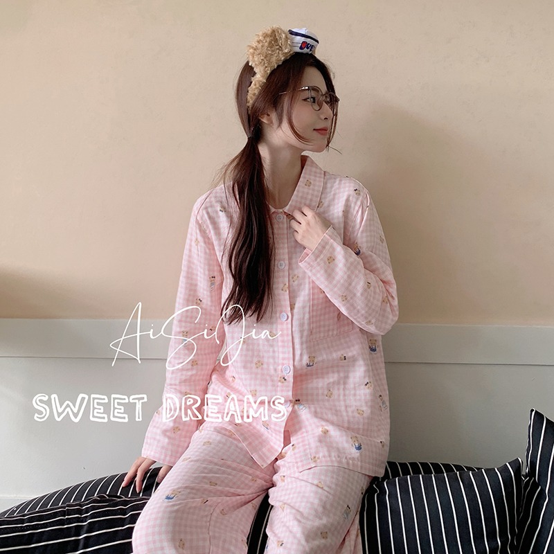 격자무늬 곰돌이 asj