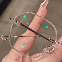 超轻纯钛切边无框眼镜女近视有度数可配素颜镶边眼睛满天星无边框