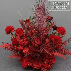 新款婚庆仿真花大款仿真尤加利排花台路装饰舞台成品婚礼绢花花艺