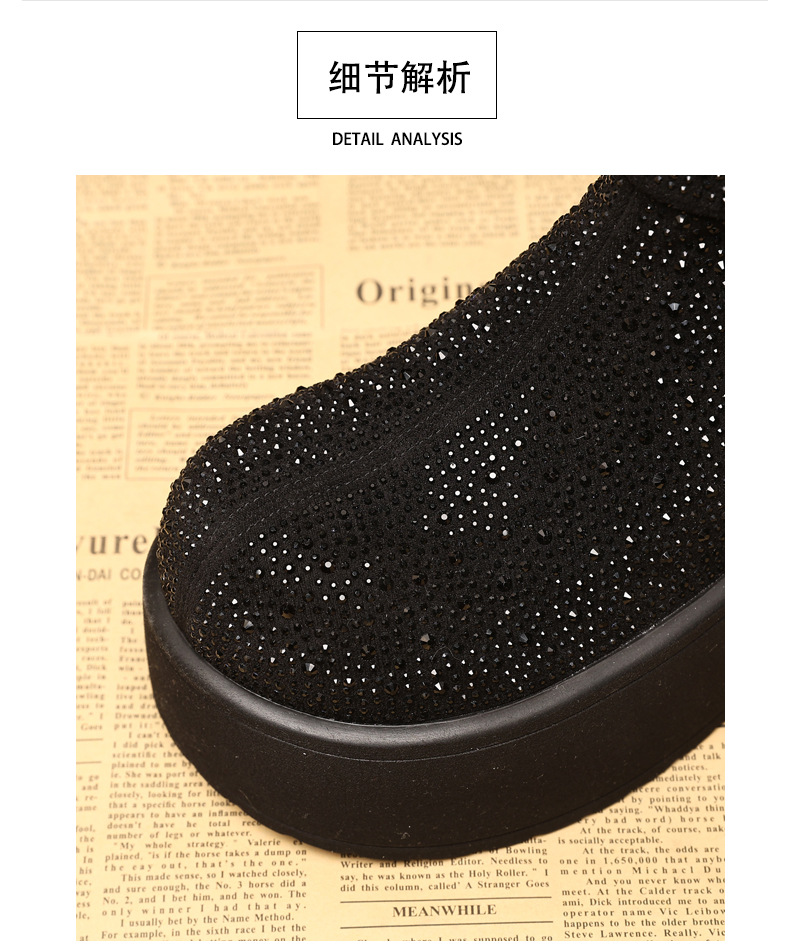 Giày boot nữ cổ cao lót nhung giữ ấm, đế dày độn cao chống trượt — Màu đen chi tiết 10