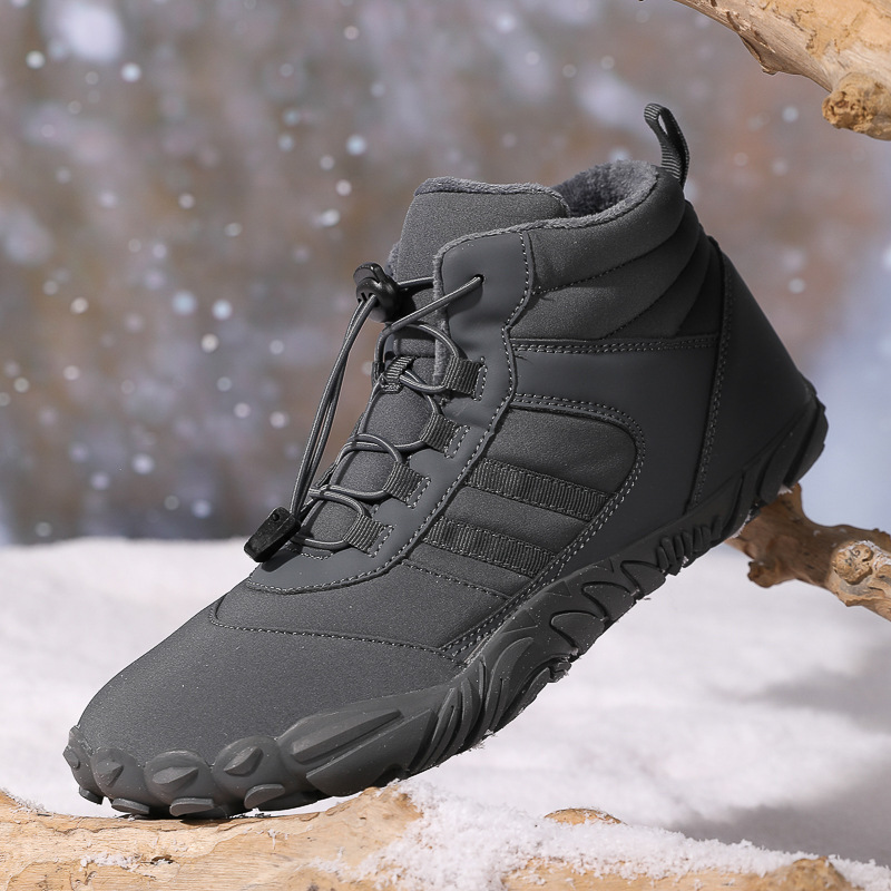 Outdoor Five-Finger Winter Cotton Shoes for Men, Non-Slip and Wear-Resistant, Couple Style Hiking Shoes, Warm Outdoor Mountaineering Snow Boots for Women Outdoor Five-Finger Winter Cotton Shoes for Men, Non-Slip and Wear-Resistant, Couple Style Hiking Shoes, Warm Outdoor Mountaineering Snow Boots for Women