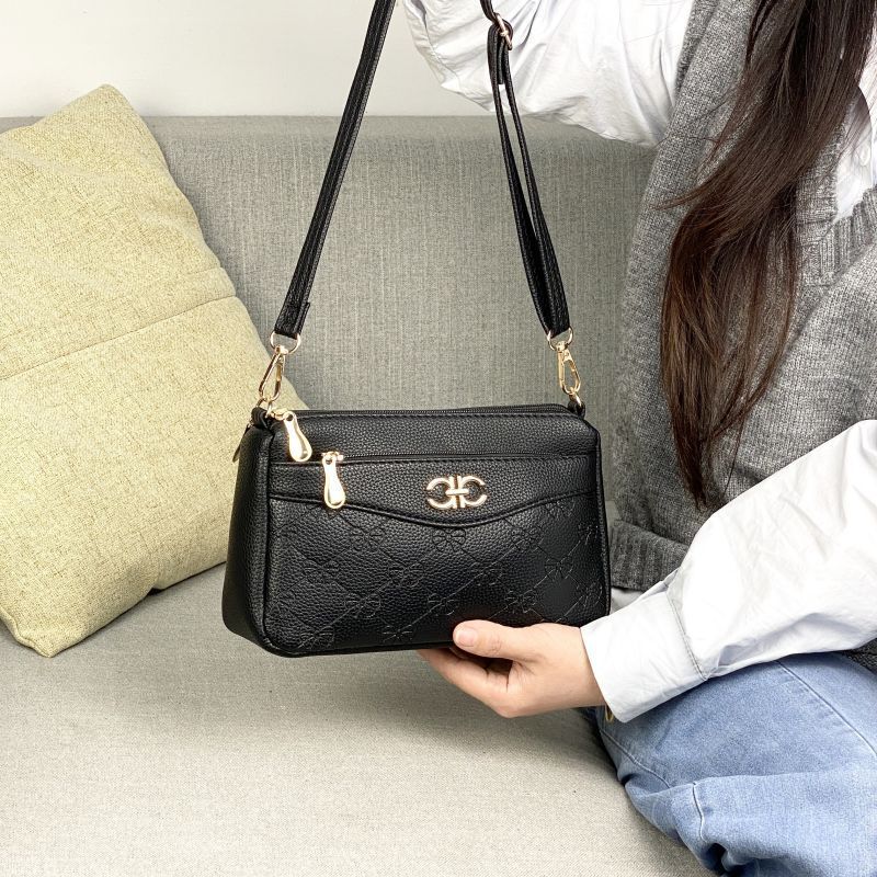 Guangzhou Jingsheng Factory Women's Bag Middle-aged Mother's Hand Bag Large Capacity Fashionable Multi-layer Shoulder Crossbody Bag