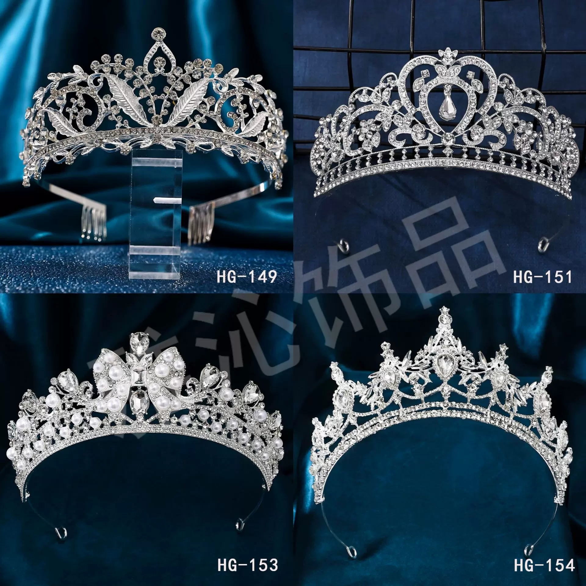 时尚金属新娘婚纱礼服发冠写真百搭水钻发箍水晶奢华王冠公主皇冠