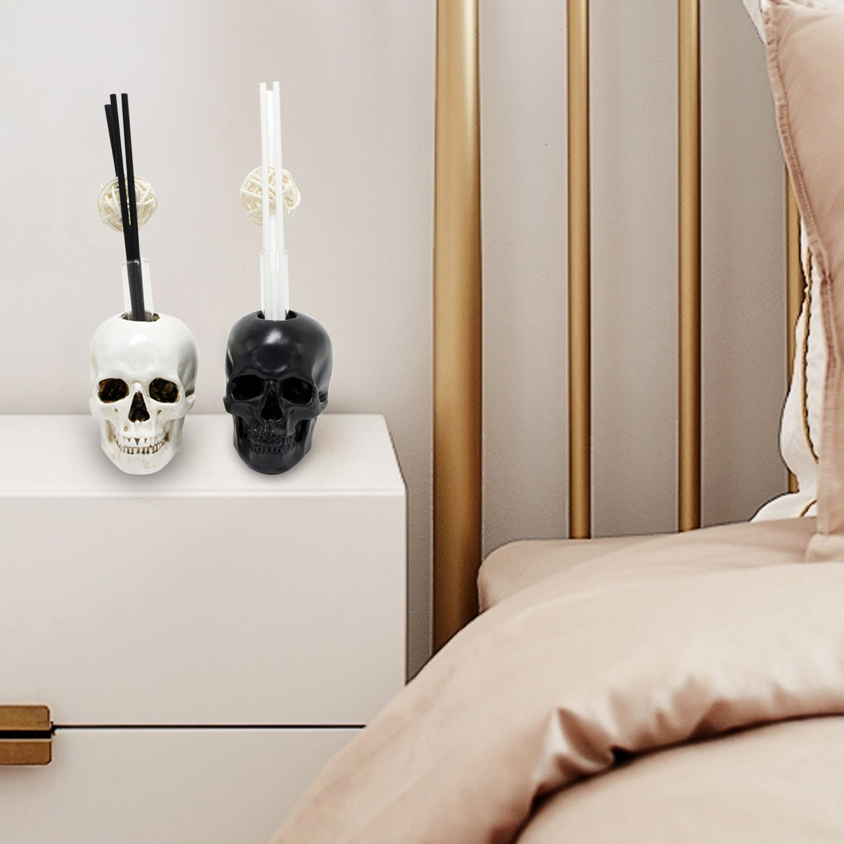 Skull Test Tube Aromatherapy Set 2 Halloween Props Ghost Festival Bar KV Scene Layout Haunted House Chamber Home Aromatherapy
