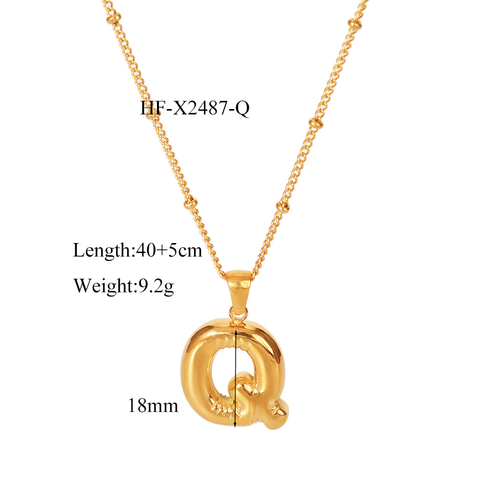 12g Weight Titanium Steel Pendant Material Pendant Necklace Classification Titanium Steel Chain Material cable chain Chain Type 1 Piece Quantity Daily Occasion Titanium Steel Material Letter Pattern All Seasons Season Women's Gender Plating Design Modern Style, Simple Style Style Wholesale Jewelry Modern Style Simple Style Letter Titanium Steel Plating Cable Chain Pendant Necklace 12
