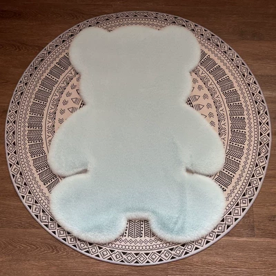 Carpet Plush Decorative Carpet Bedroom: Car Carpet - light-blue-4560cm-bear