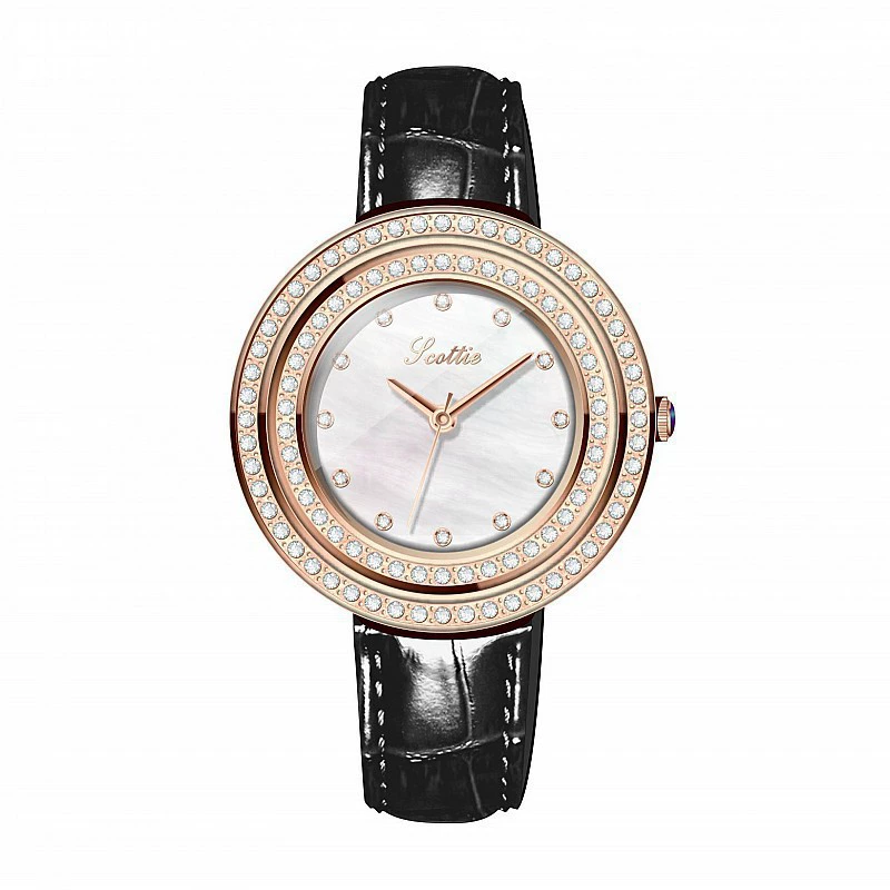 Производитель поставляет Scottie Fashion Drill Botten Drill Watch женские персональные часы, женская модель с индикатором температуры