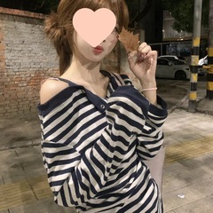 【纯欲一字肩】韩系温柔风长袖恤女超火早秋显瘦上衣