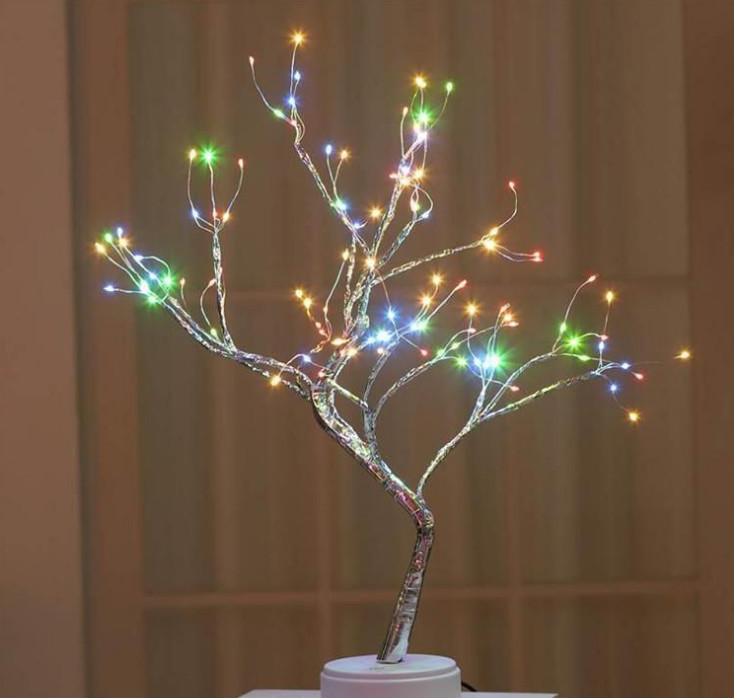 Nuevo control remoto RGB luz del árbol de Amazon LUZ DE Navidad LED de alambre de cobre grano de arroz luz del árbol de la noche estrellada luz de la secuencia
