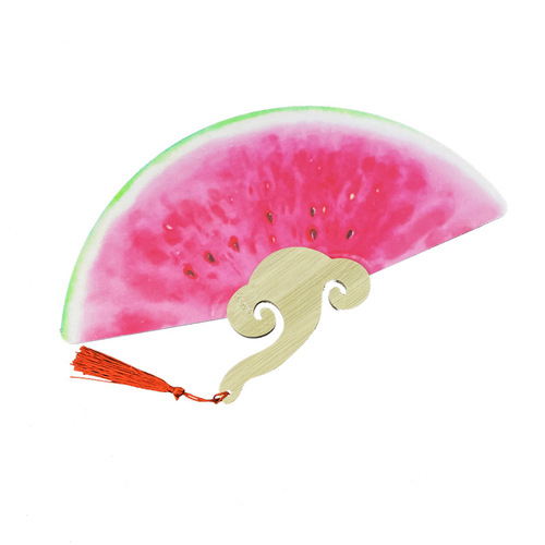 National trend wind group fan creative watermelon summer ancient fan literary tourist attraction photo handheld rice paper fan