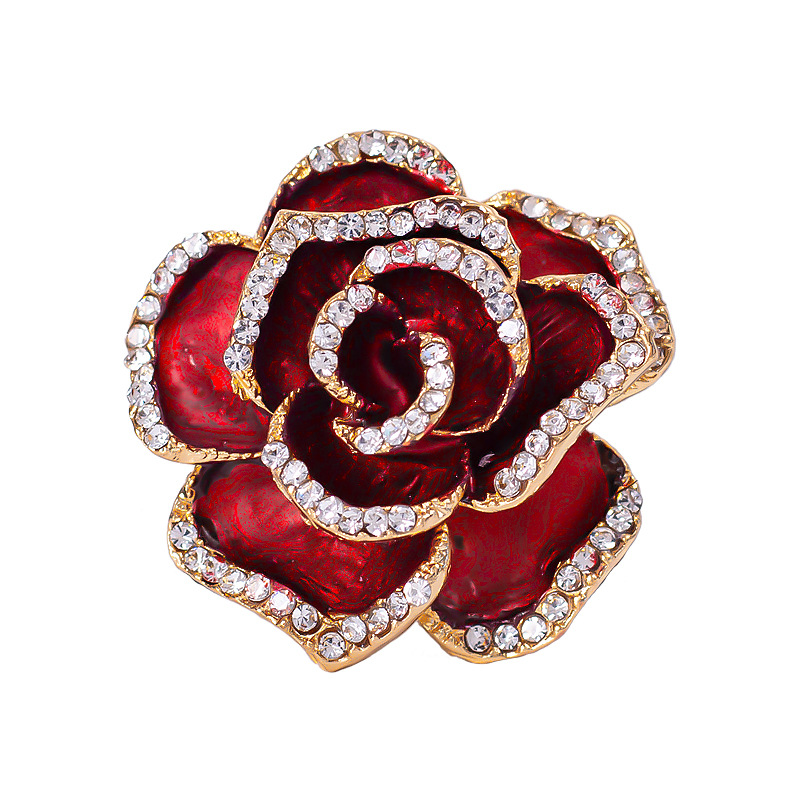 Kamelien Brosche Mit Strass Für Damen Elegantes Kostüm Accessoire_voghion.com
