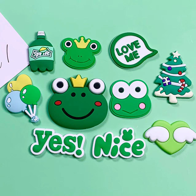 Large Cartoon Frog Soft Glue Patch Dinosaur Small Parts Accessories Glue Decoration Mobile Phone Case Hole Shoe Slipper Buckle