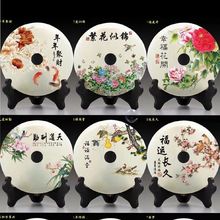 平安扣阿富汗玉摆件 彩印图案客厅家居摆件酒柜摆设玄关装饰批发