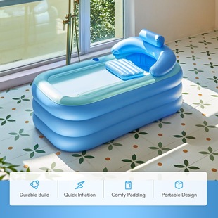 Cross-Border Bath Bucket Adult Folding Household Inflatable Bathtub Bath Bucket Douyin Artifact Thickened Children's Bath Bucket