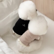 春秋款宠物狗狗猫咪拼接刺绣比熊博美泰迪假两件打底衫针织衣衣服