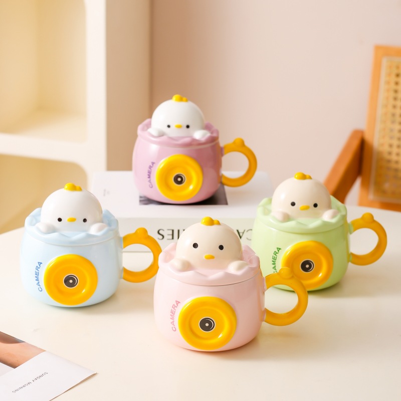 Personalidad creativa de dibujos animados de cerámica taza de oficina regalo taza de café casera taza de agua taza de desayuno pareja