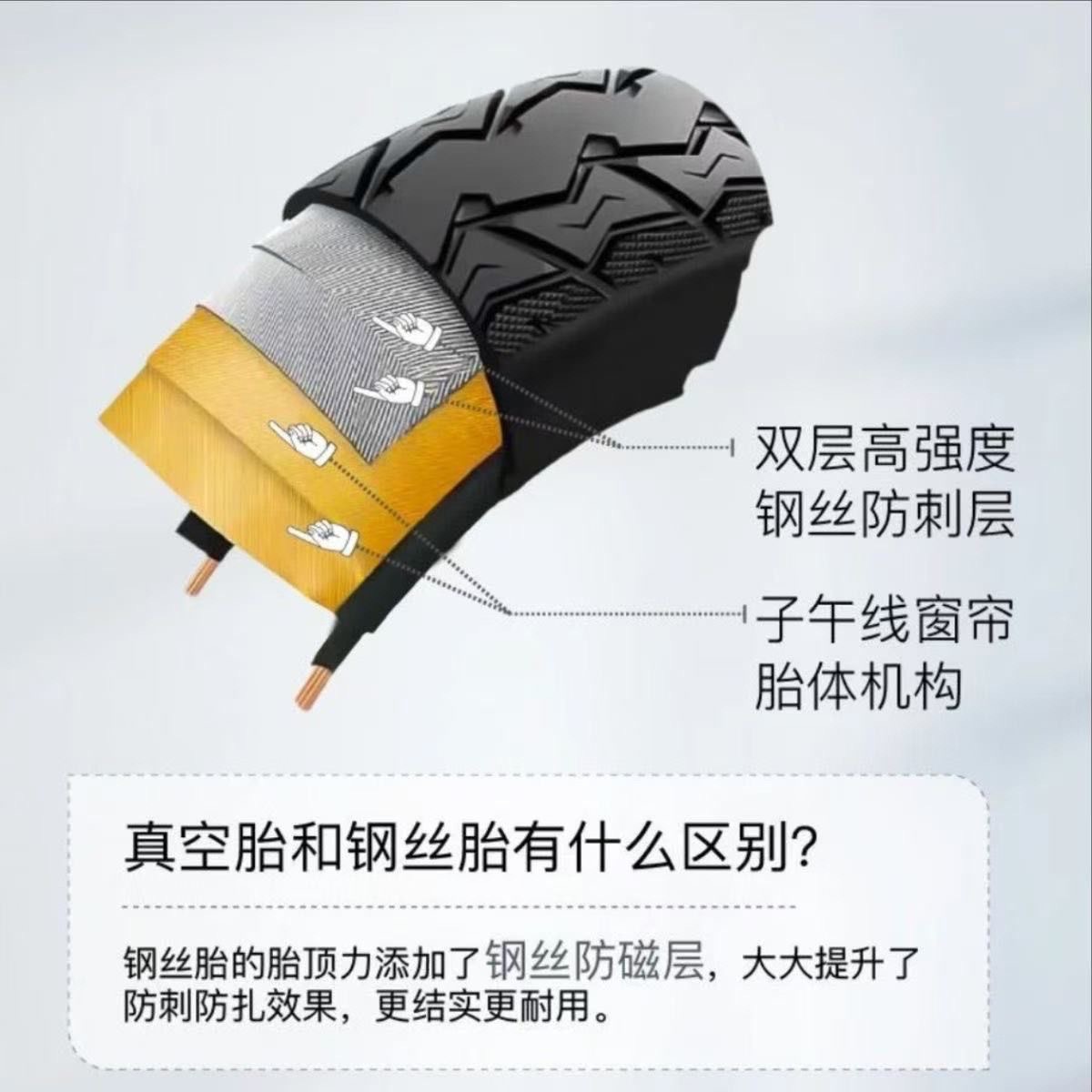 Vacuum Tire Electric Vehicle Tire 14/2.50/3.00-10, Various Models, Universal for Motorcycles, Anti-Slip for Electric Bikes