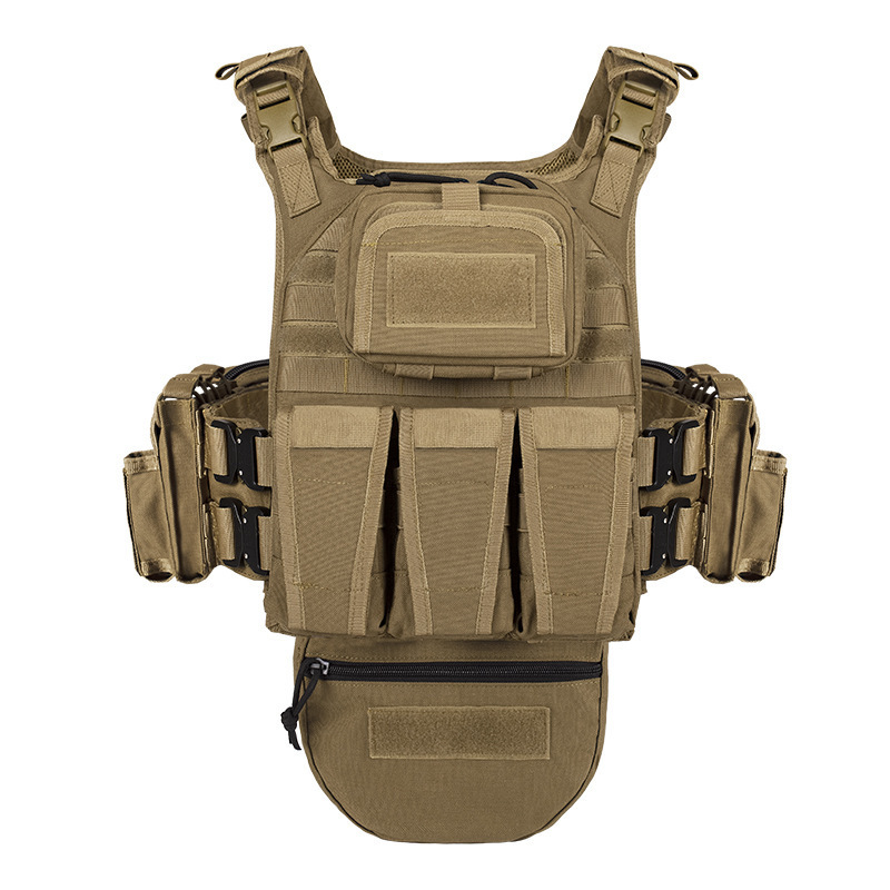 Outdoor Camouflage Multifunctional Tactical Vest Molle Metal Buckle Training Modular Quick Release Tactical Vest Cross-Border