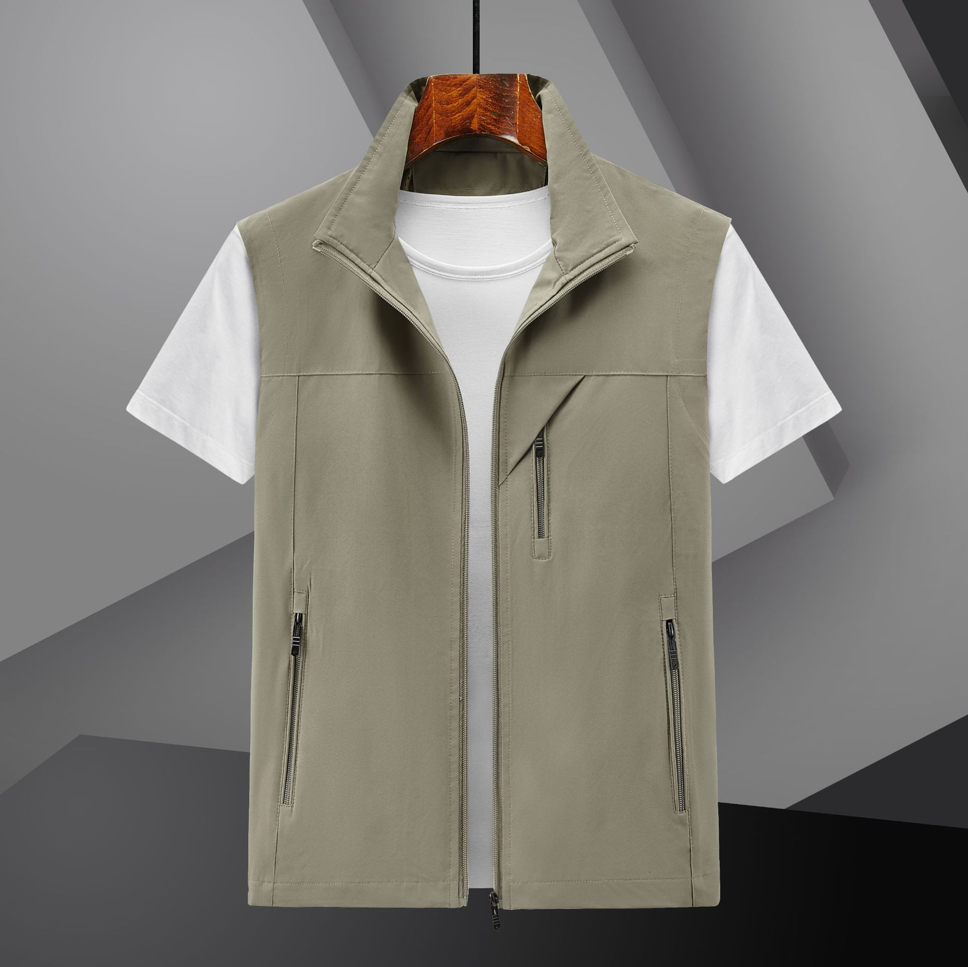 Chaleco de verano 2024 hombre chaleco delgado ocio primavera y otoño chaleco transpirable chaleco de color sólido juvenil chaleco de secado rápido